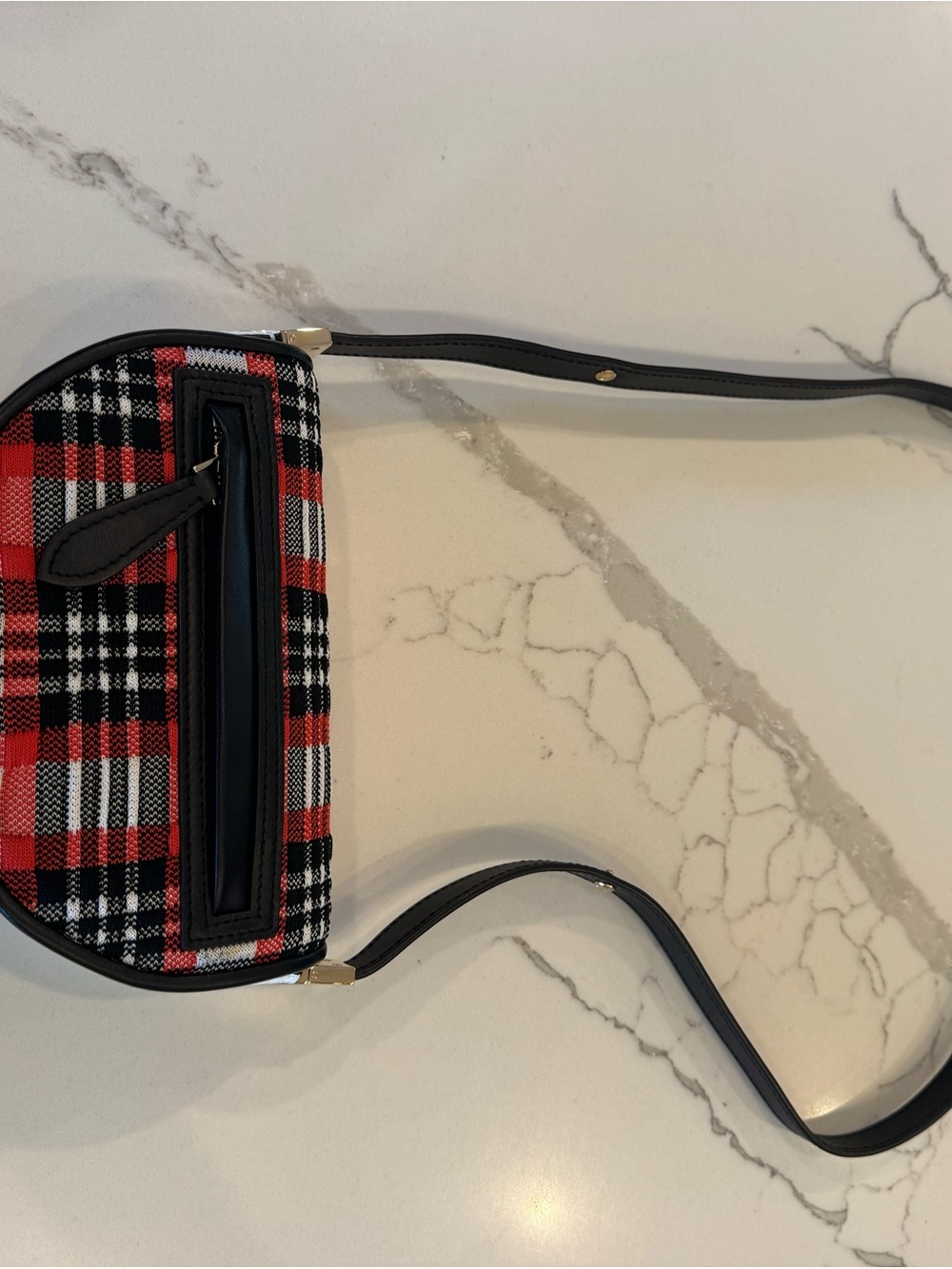 Burberry Red Black White Plaid Mini Shoulder Bag - Picture 9 of 12